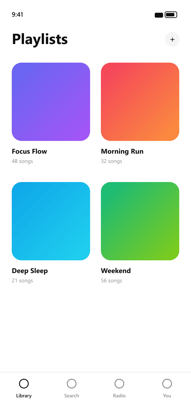 Music App downloads screen
